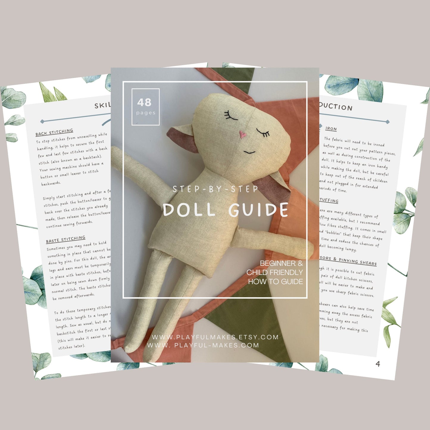 Lamb Doll Sewing Pattern (PDF Download)