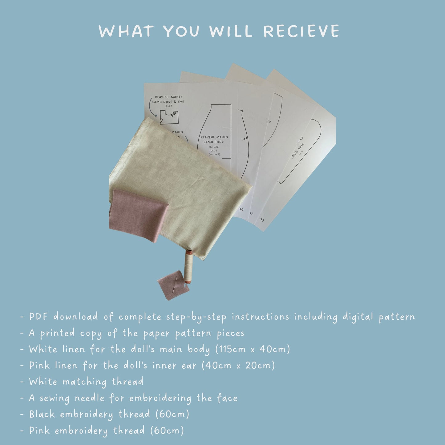 DIY Lamb Doll Sewing Kit