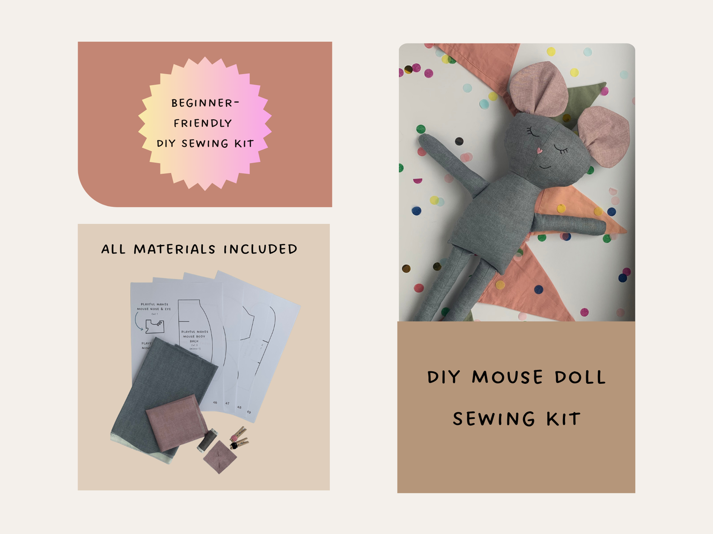 DIY Mouse Doll Sewing Kit