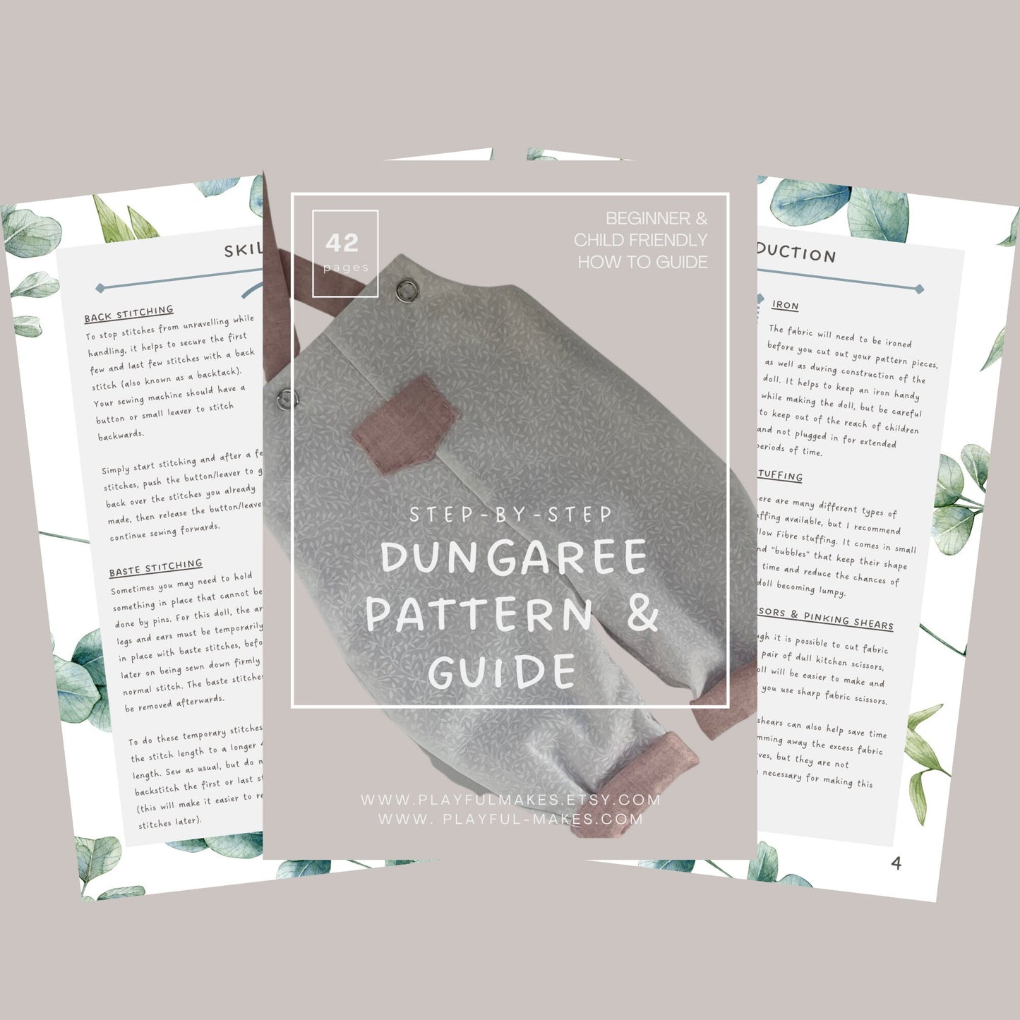 Doll Dungarees Sewing Pattern (PDF Download)